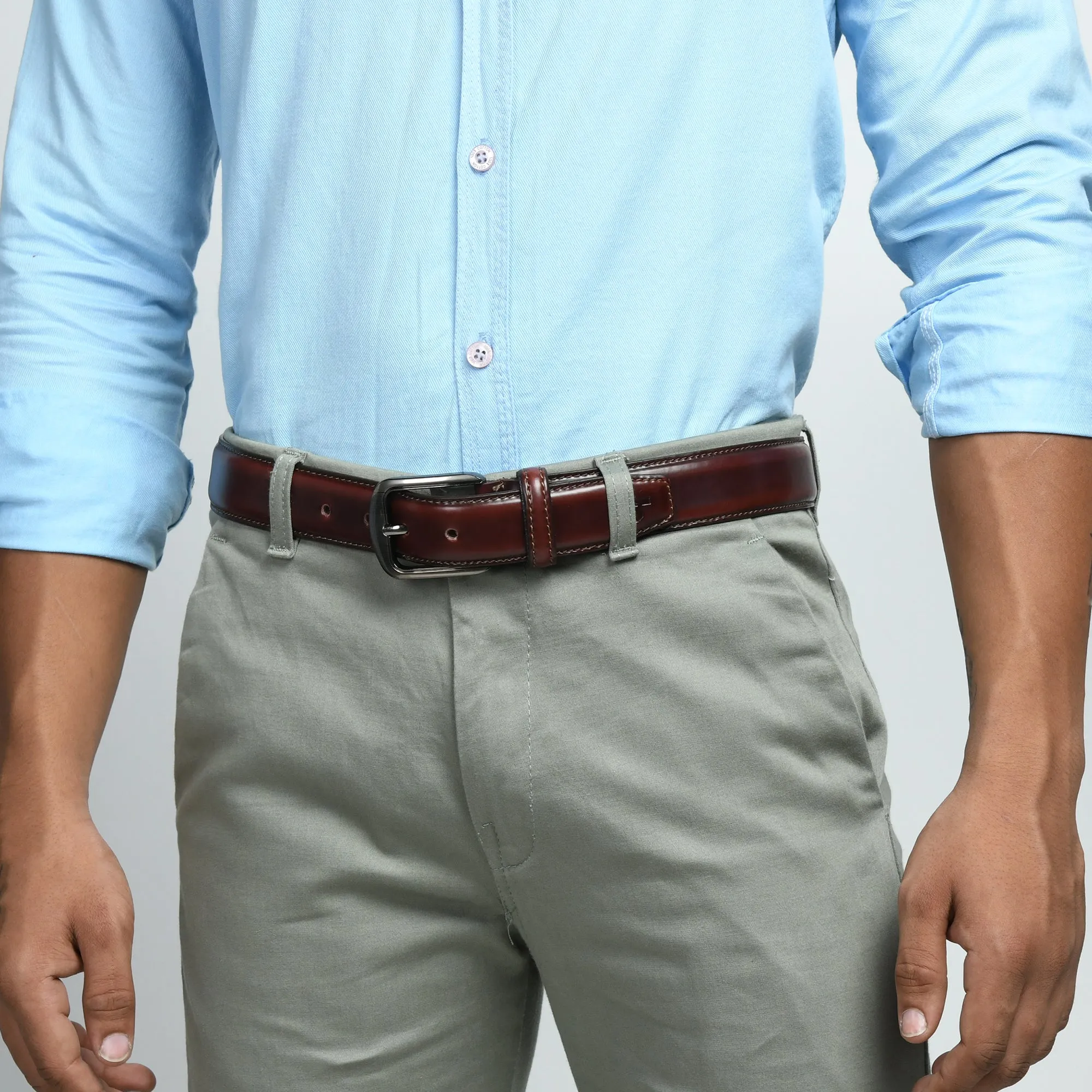 Eclipse Brown Leather Belt sold by Classy Leather Bags product image thumbnail 3