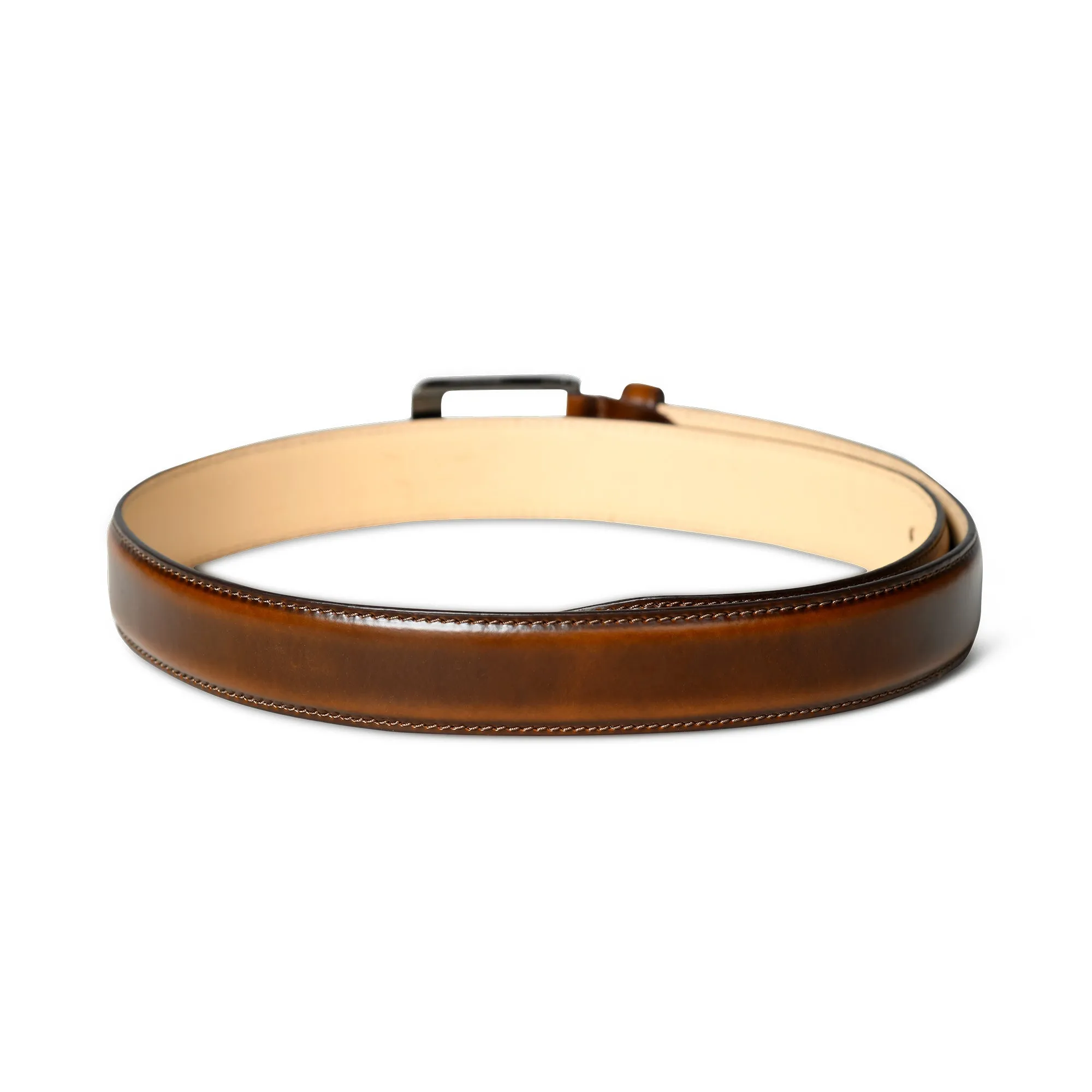 Eclipse Walnut Brown Leather Belt sold by Classy Leather Bags product image thumbnail 5