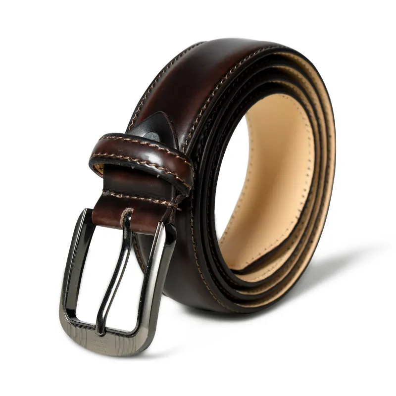 Eclipse Dark Brown Leather Belt sold by Classy Leather Bags