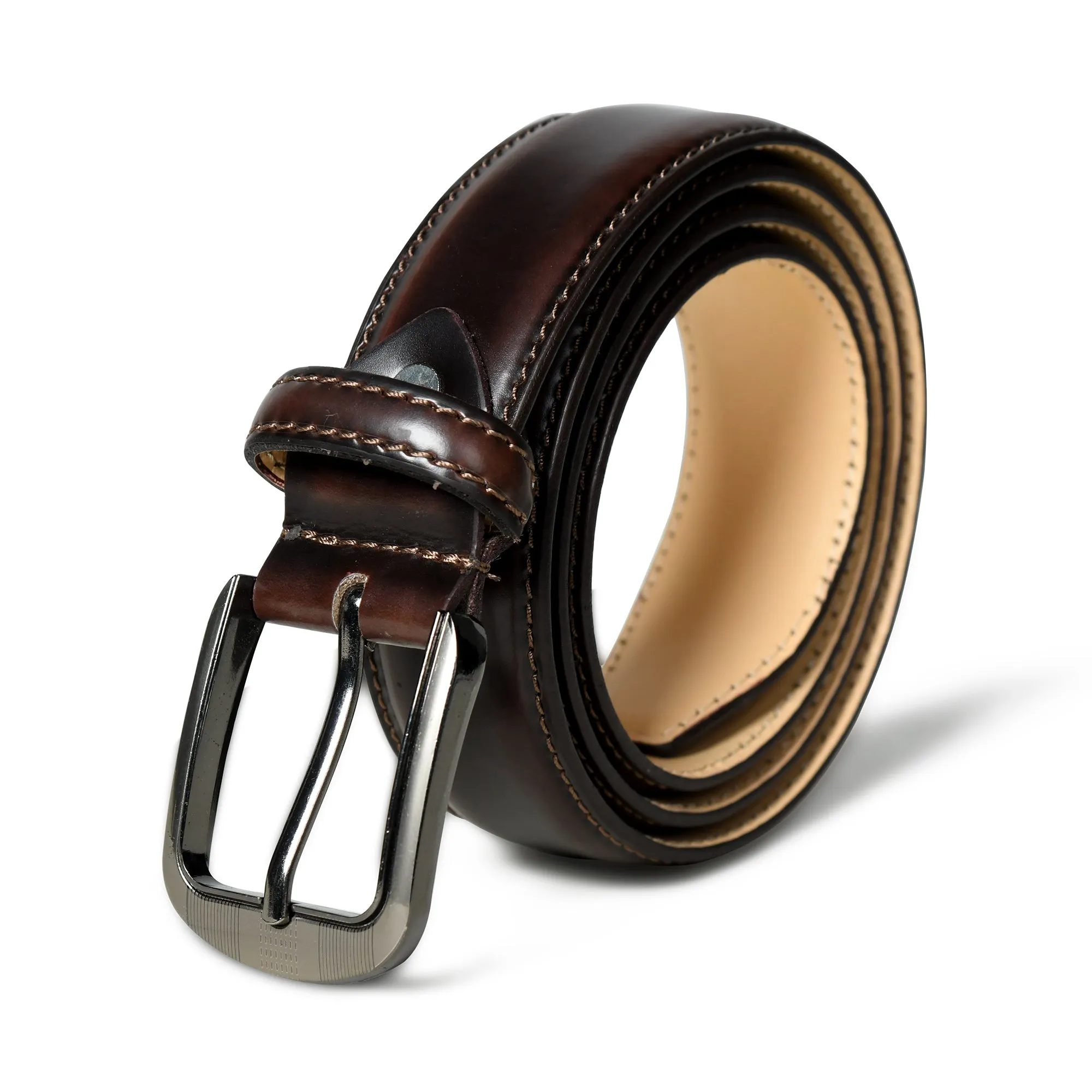 Eclipse Dark Brown Leather Belt sold by Classy Leather Bags