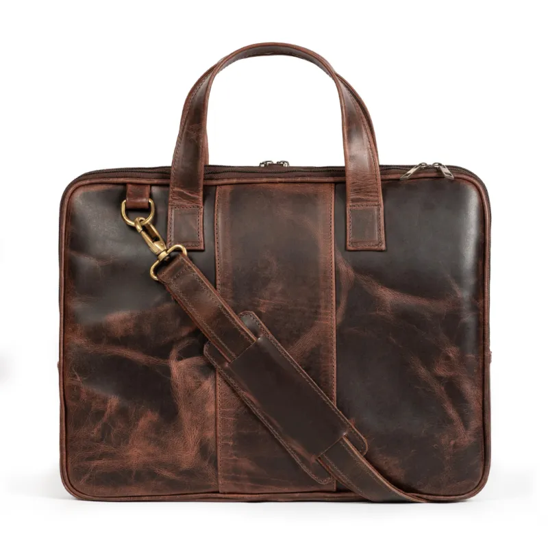 Harbor Laptop Briefcase, Brown sold by Classy Leather Bags