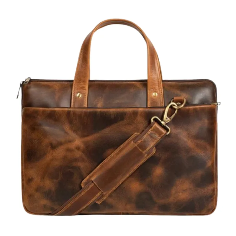 Harbor Laptop Briefcase, Tan sold by Classy Leather Bags
