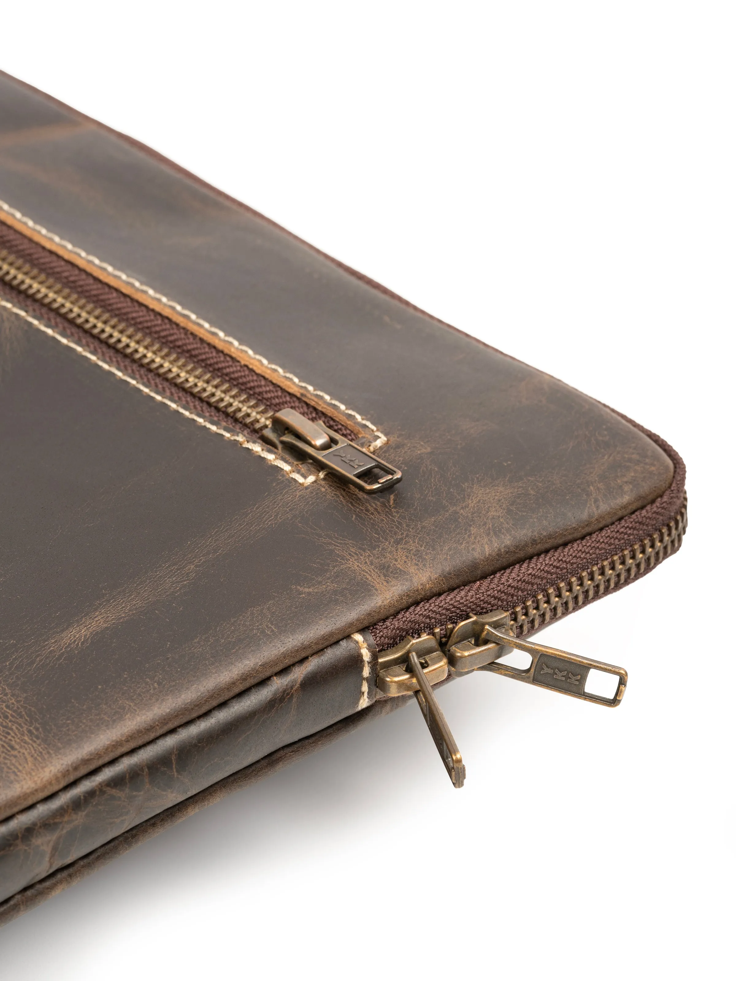 Brown Laptop Sleeve sold by Classy Leather Bags product image thumbnail 4