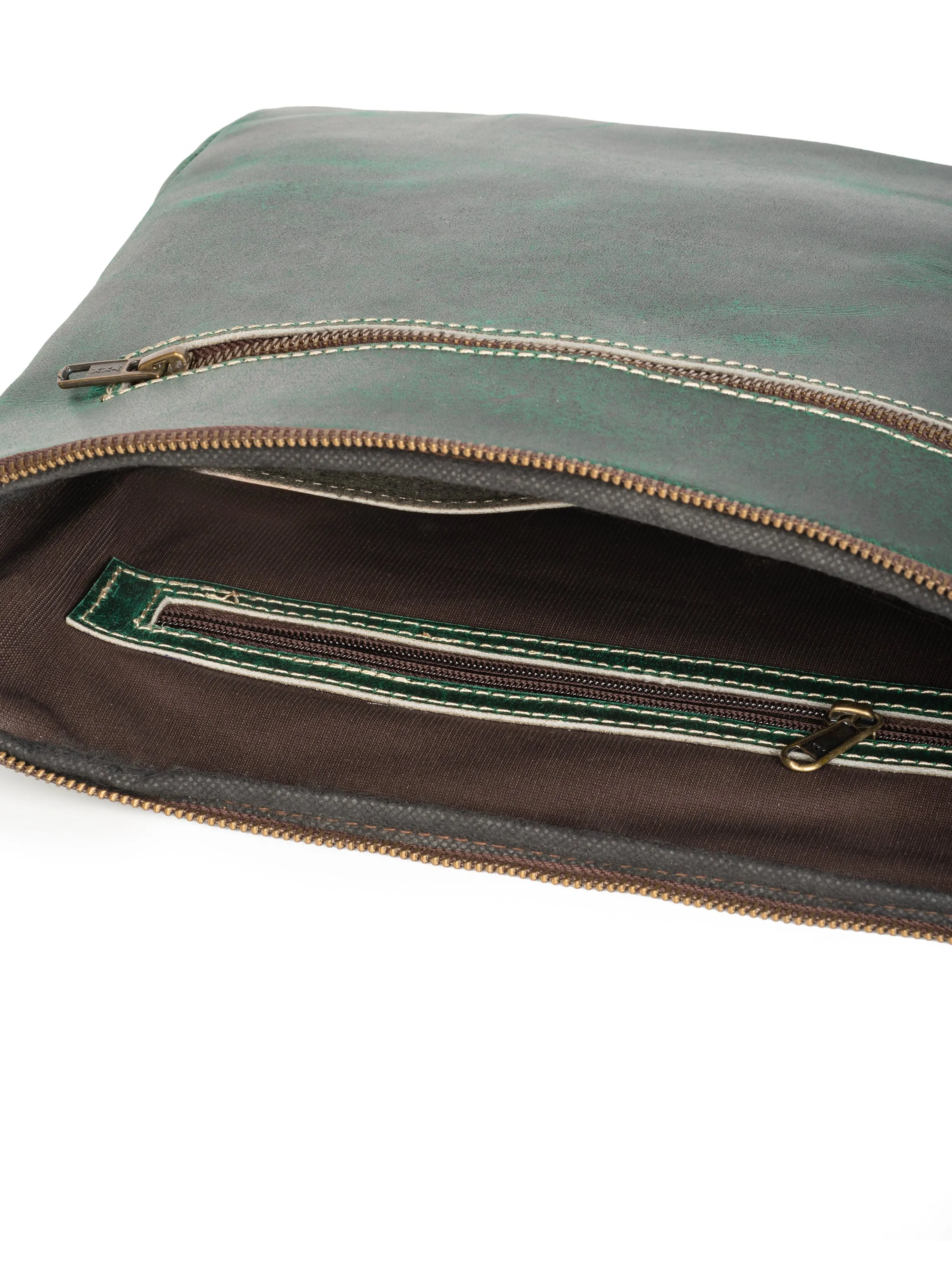 Green Laptop Sleeve sold by Classy Leather Bags product image thumbnail 3