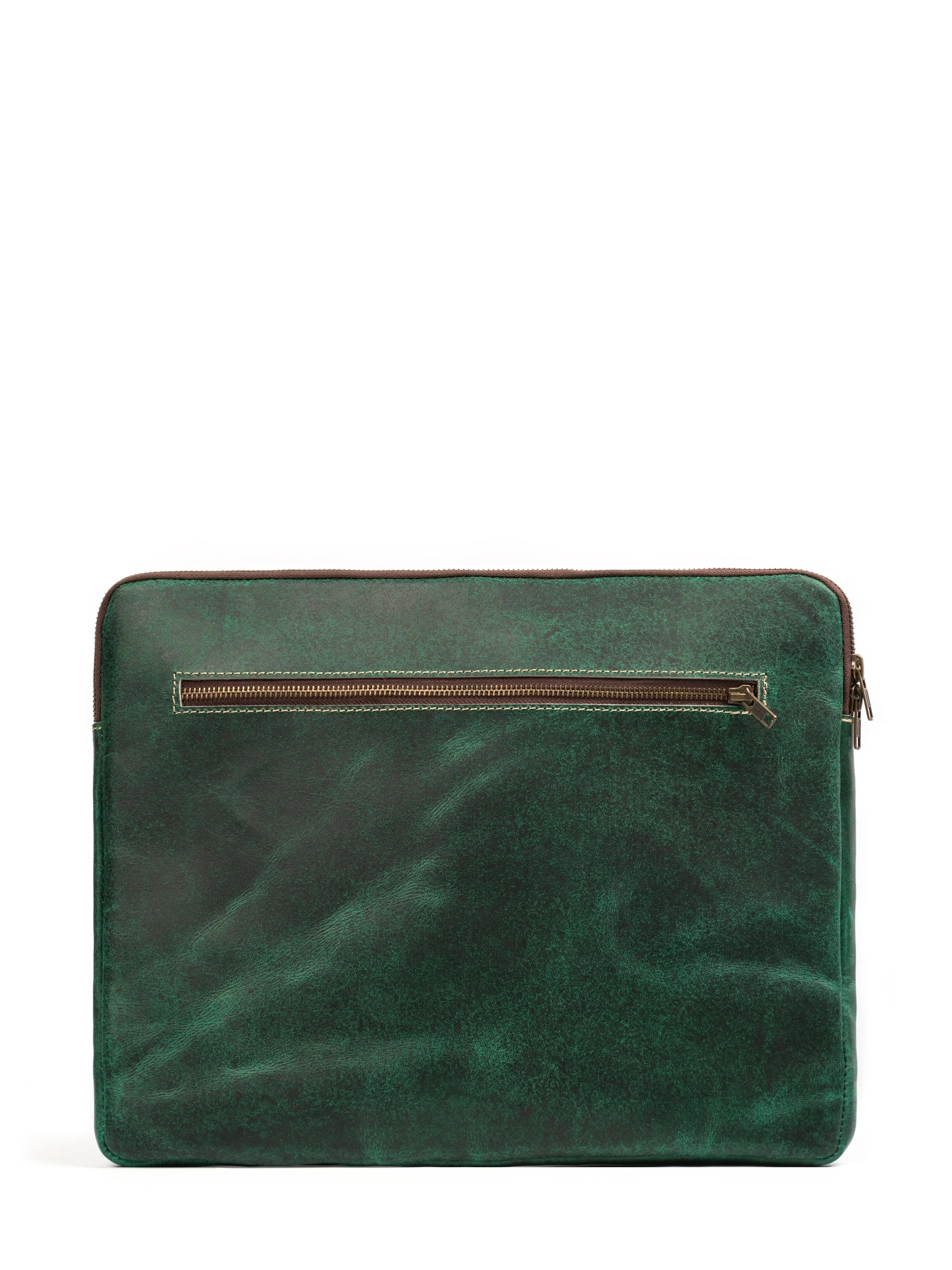 Green Laptop Sleeve sold by Classy Leather Bags product image thumbnail 5