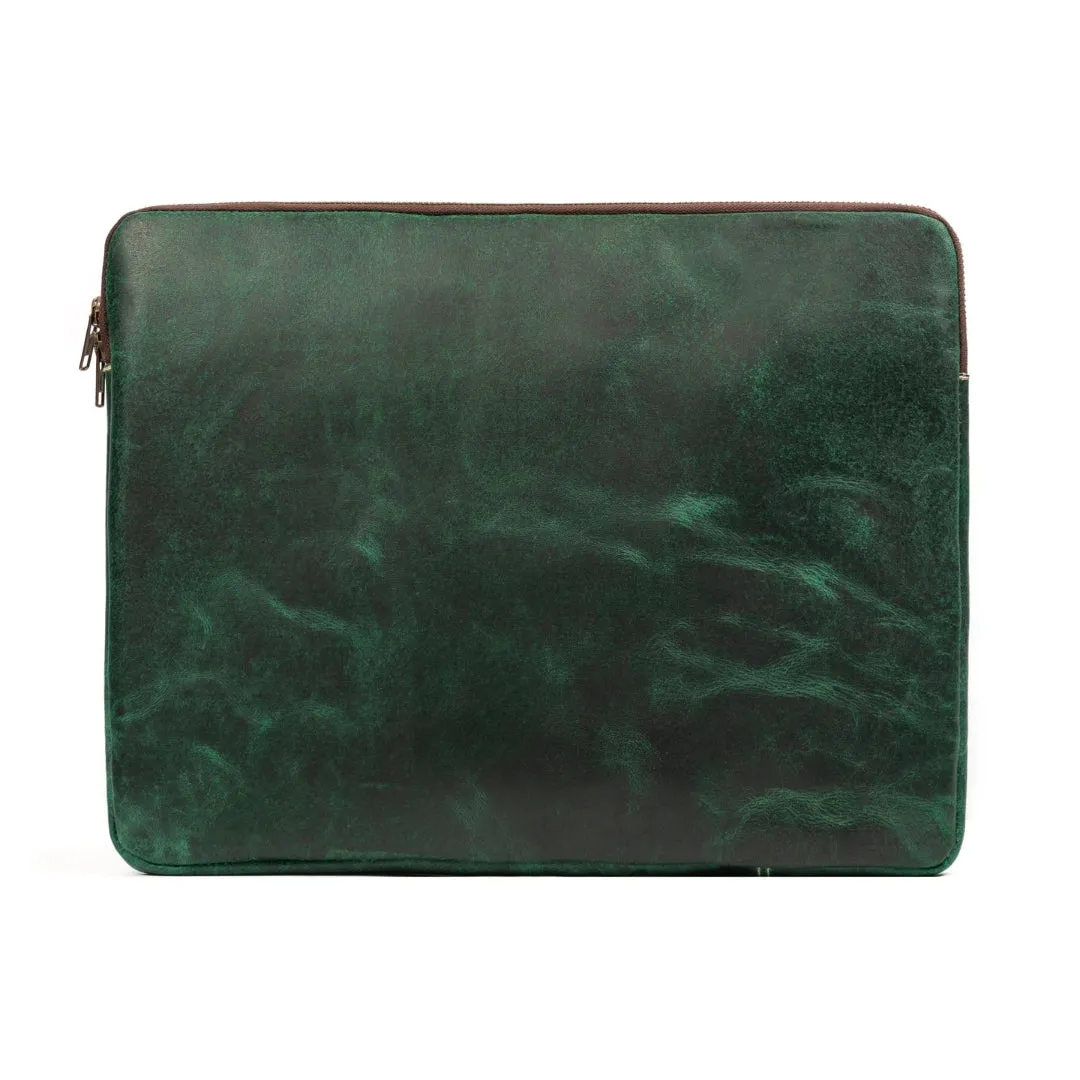 Green Laptop Sleeve sold by Classy Leather Bags