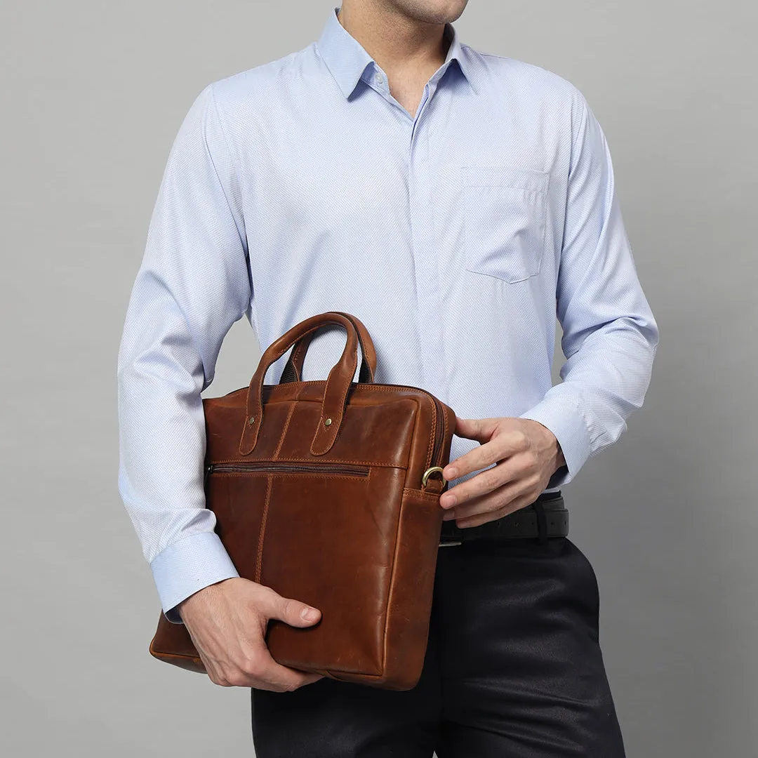 Denver Slim Laptop Briefcase sold by Classy Leather Bags product image thumbnail 2