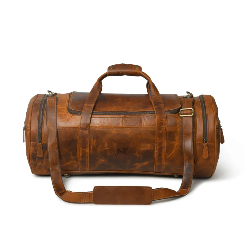 Leather Gym Travel Bag, Round sold by Classy Leather Bags