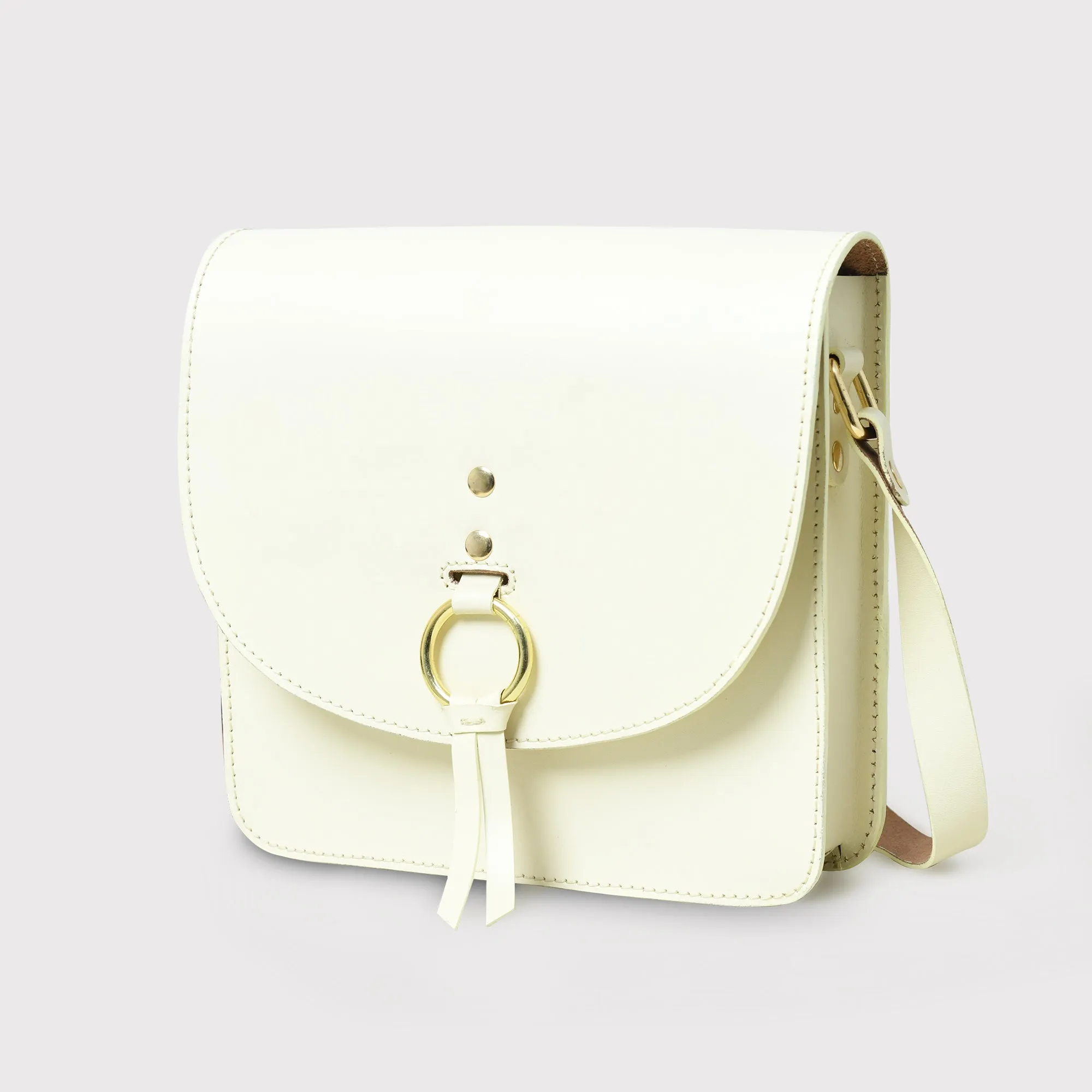 White Elegance Crossbody Sling Bag sold by Classy Leather Bags product image thumbnail 2