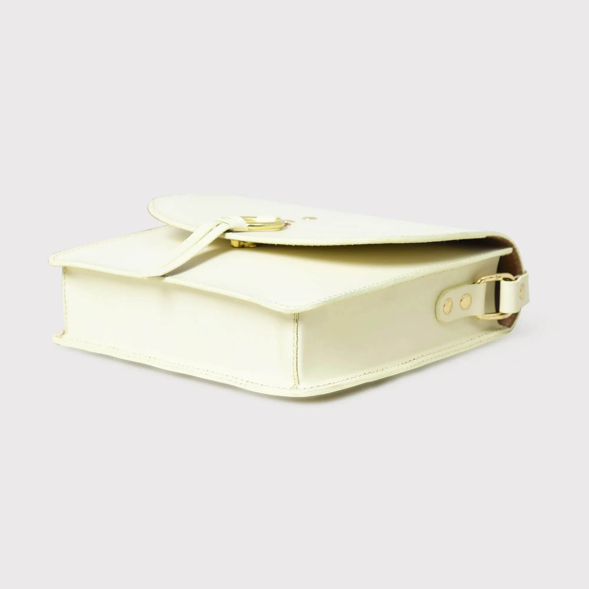 White Elegance Crossbody Sling Bag sold by Classy Leather Bags product image thumbnail 5