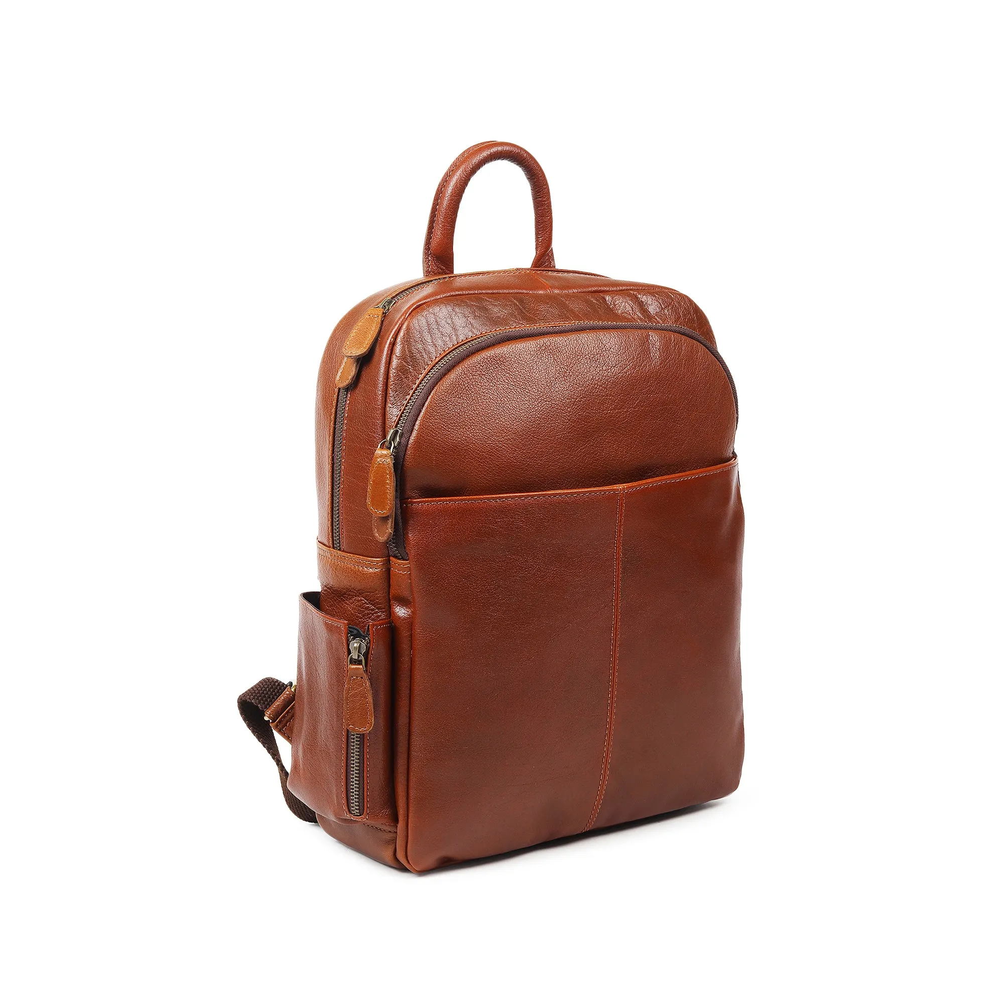 Luxury Italian Leather Backpack, Tan sold by Classy Leather Bags product image thumbnail 4