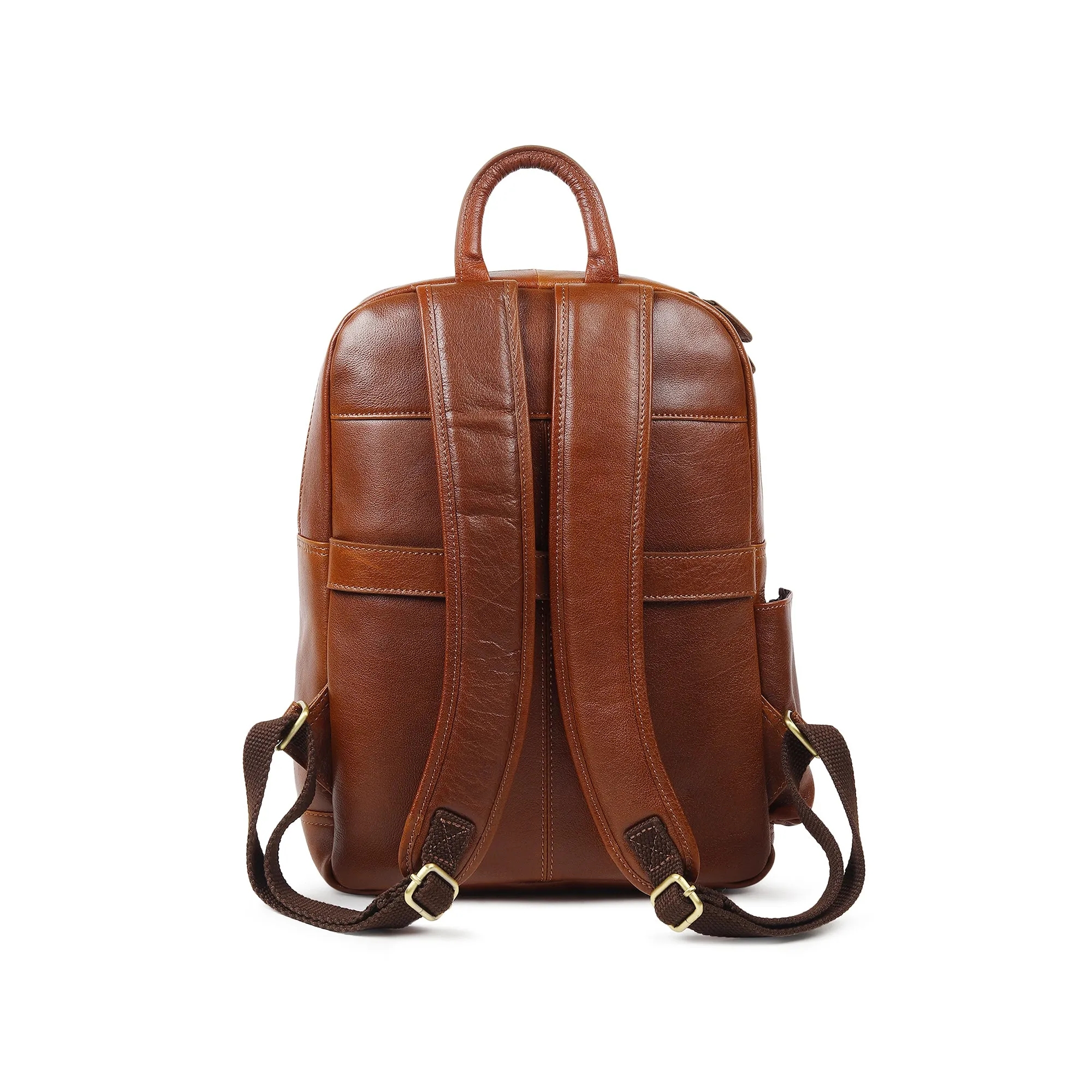 Luxury Italian Leather Backpack, Tan sold by Classy Leather Bags product image thumbnail 5