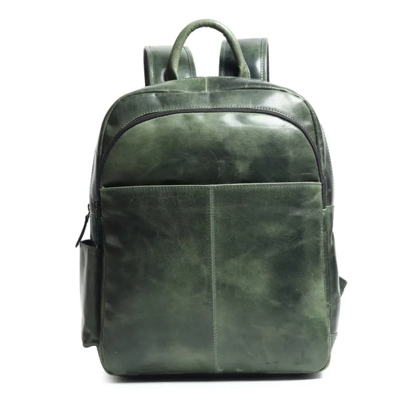 Luxury Italian Leather Backpack, Green sold by Classy Leather Bags