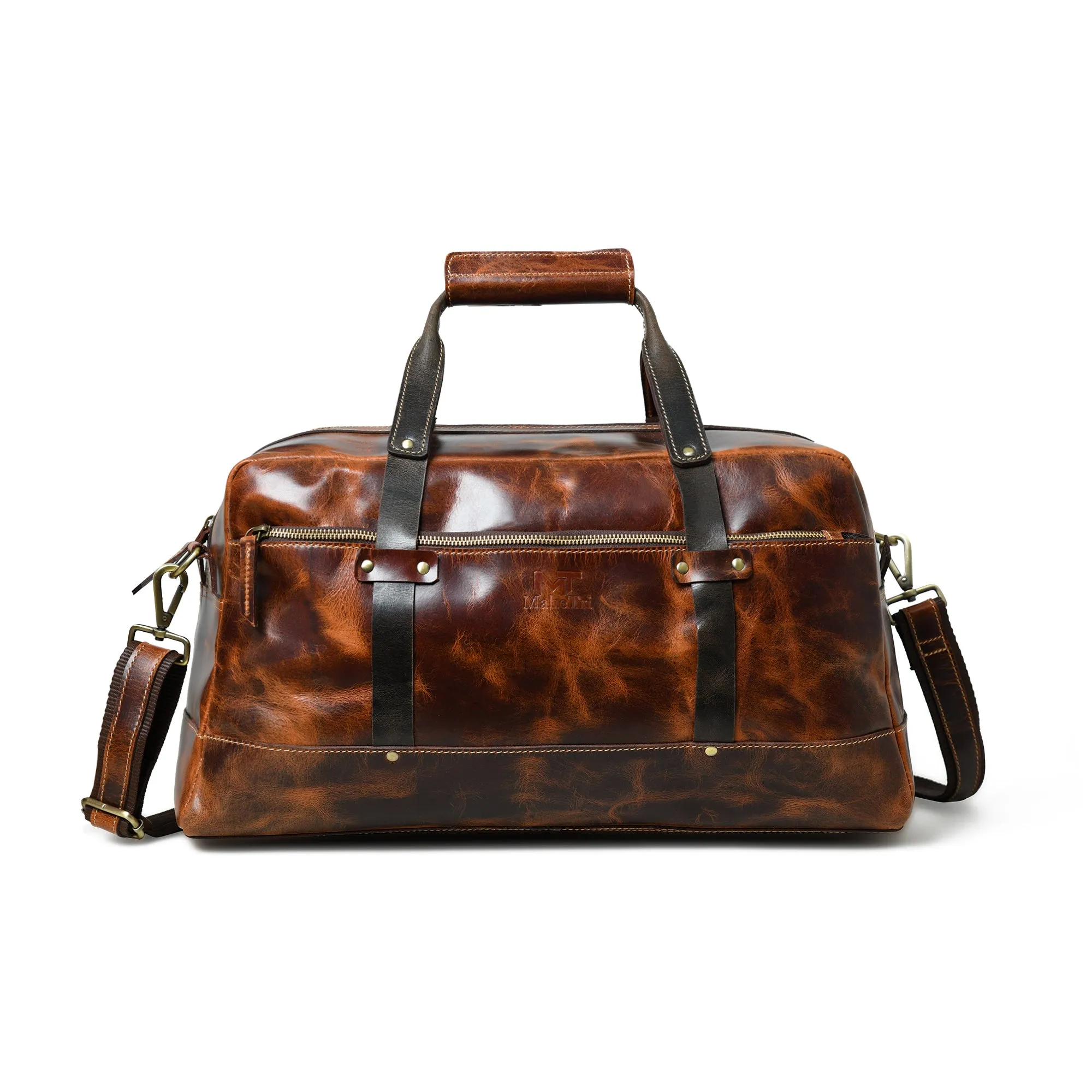 Espresso Elegance Carry on Duffle, Saddle Tan sold by Classy Leather Bags product image thumbnail 2