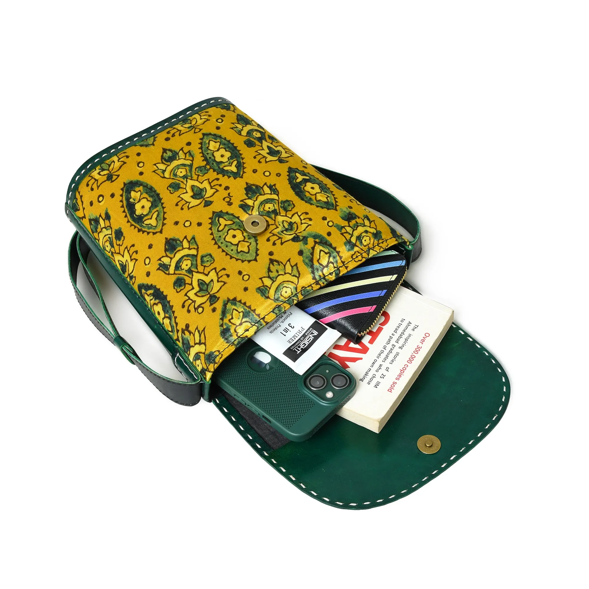 Vibrant Heritage Ajrakh Satchel sold by Classy Leather Bags product image thumbnail 4