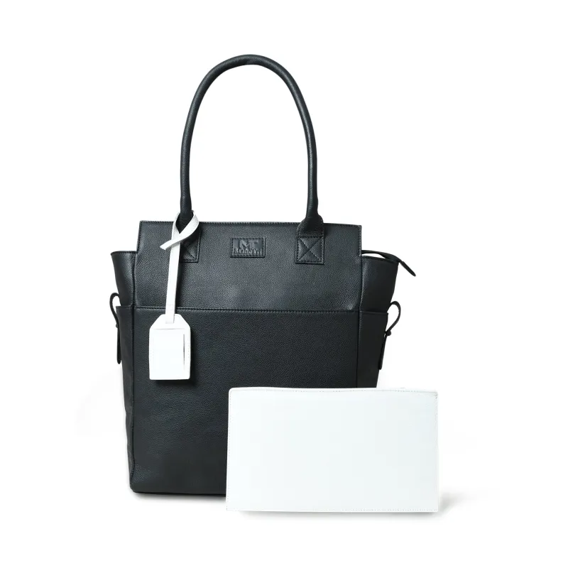 Midnight Elegance Noir Shopper Tote sold by Classy Leather Bags