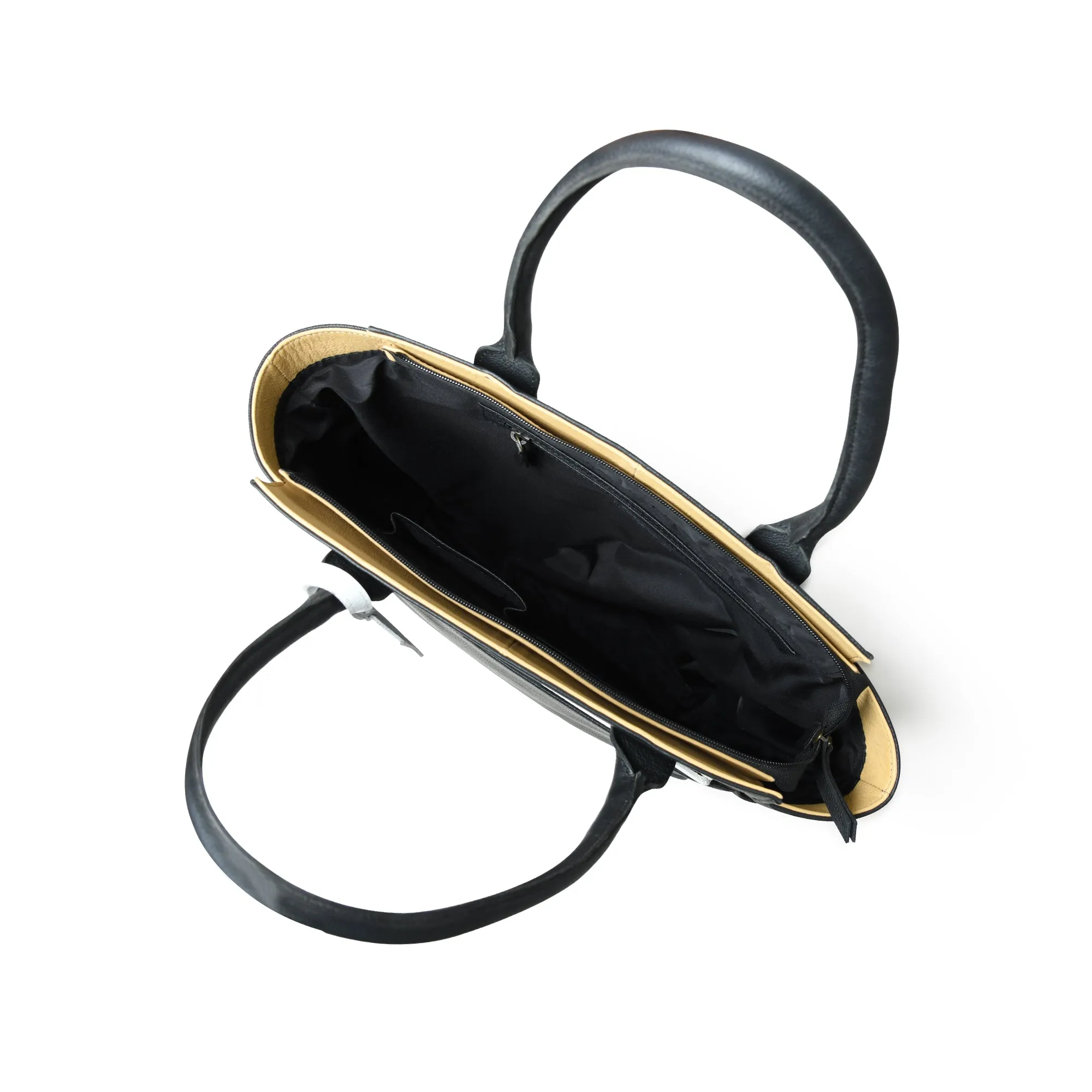 Midnight Elegance Noir Shopper Tote sold by Classy Leather Bags product image thumbnail 3