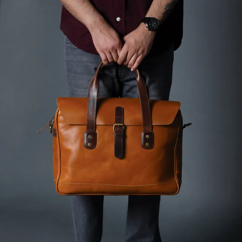 Executive Travel Briefcase Satchel Bag sold by Classy Leather Bags