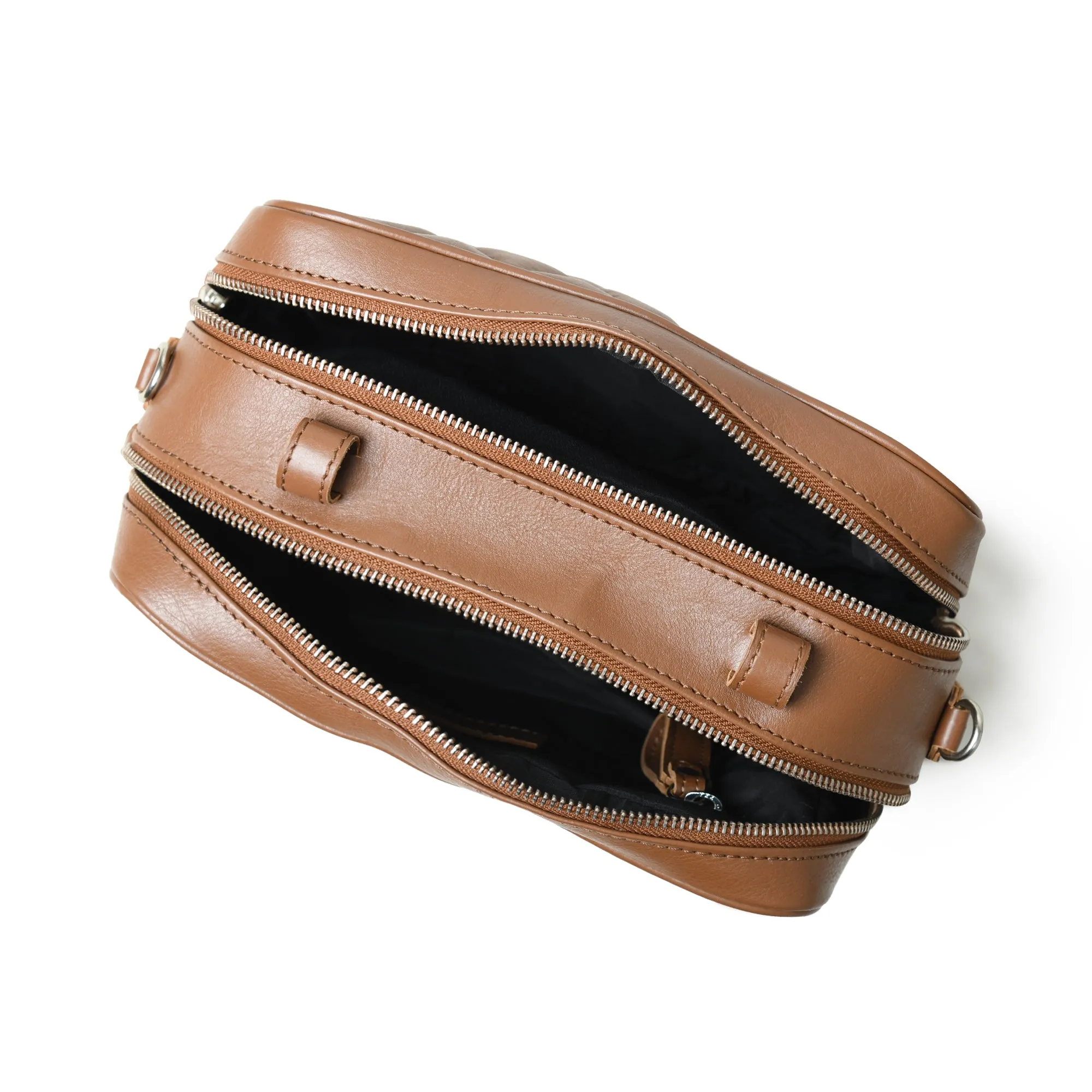 Mini Quilted Crossbody Bag, Rich Brown sold by Classy Leather Bags product image thumbnail 5