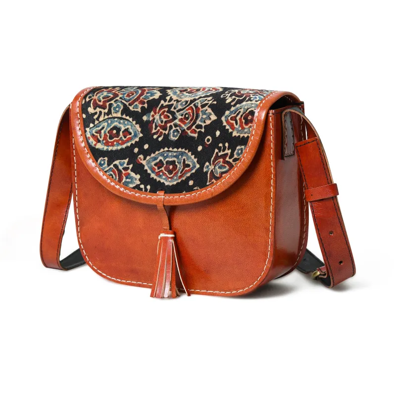 Astounding Ajrakh Ethnic Satchel sold by Classy Leather Bags