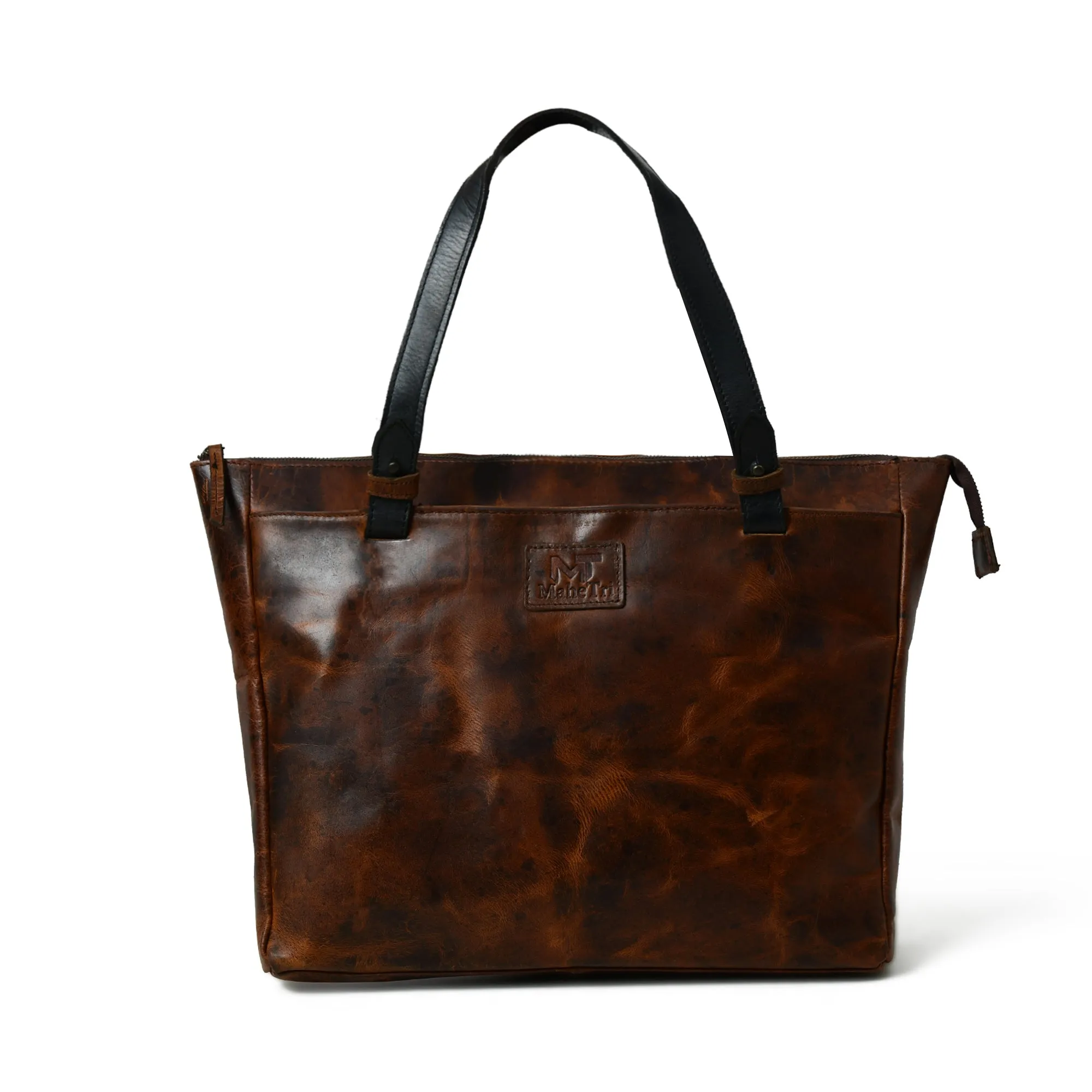 Portland Leather Tote with Zipper sold by Classy Leather Bags product image thumbnail 3