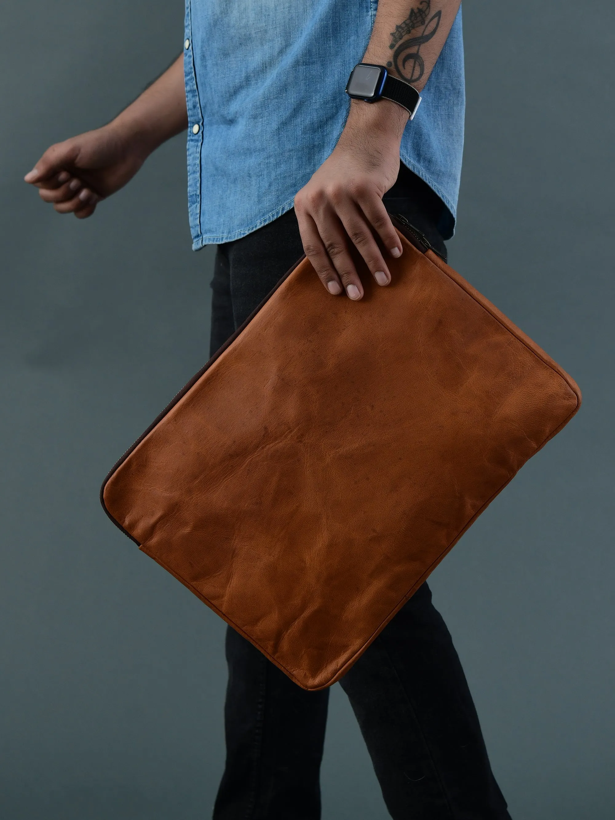 Zento Laptop Sleeve - Tan Brown sold by Classy Leather Bags product image thumbnail 2