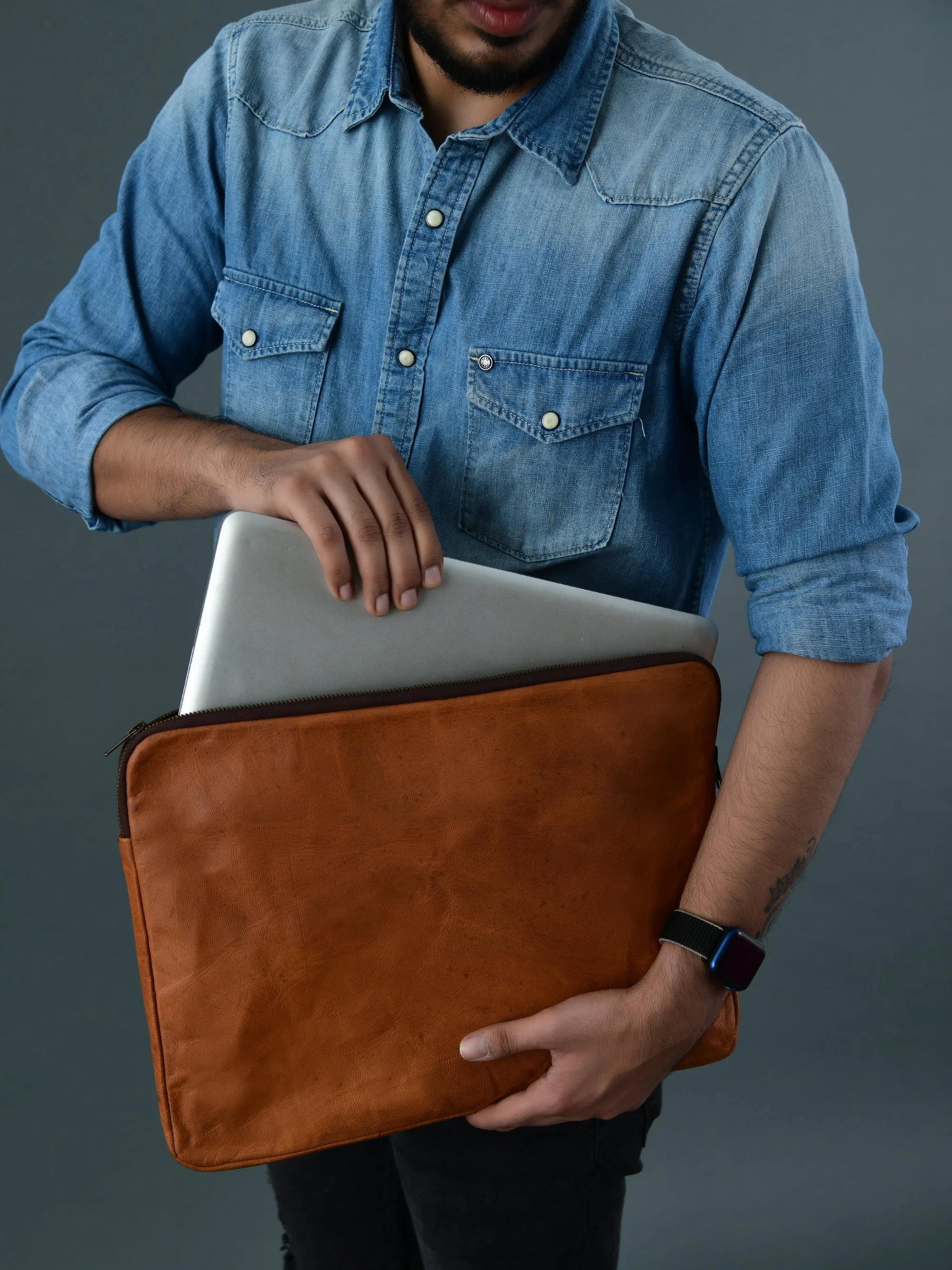 Zento Laptop Sleeve - Tan Brown sold by Classy Leather Bags product image thumbnail 3