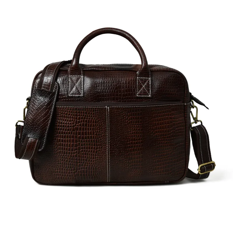 Laurent Leather Briefcase- Dark Brown made by Classy Leather Bags