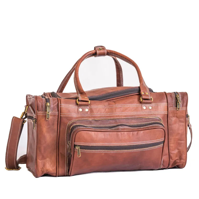 Vintage Leather Travel Duffle Bag sold by Classy Leather Bags