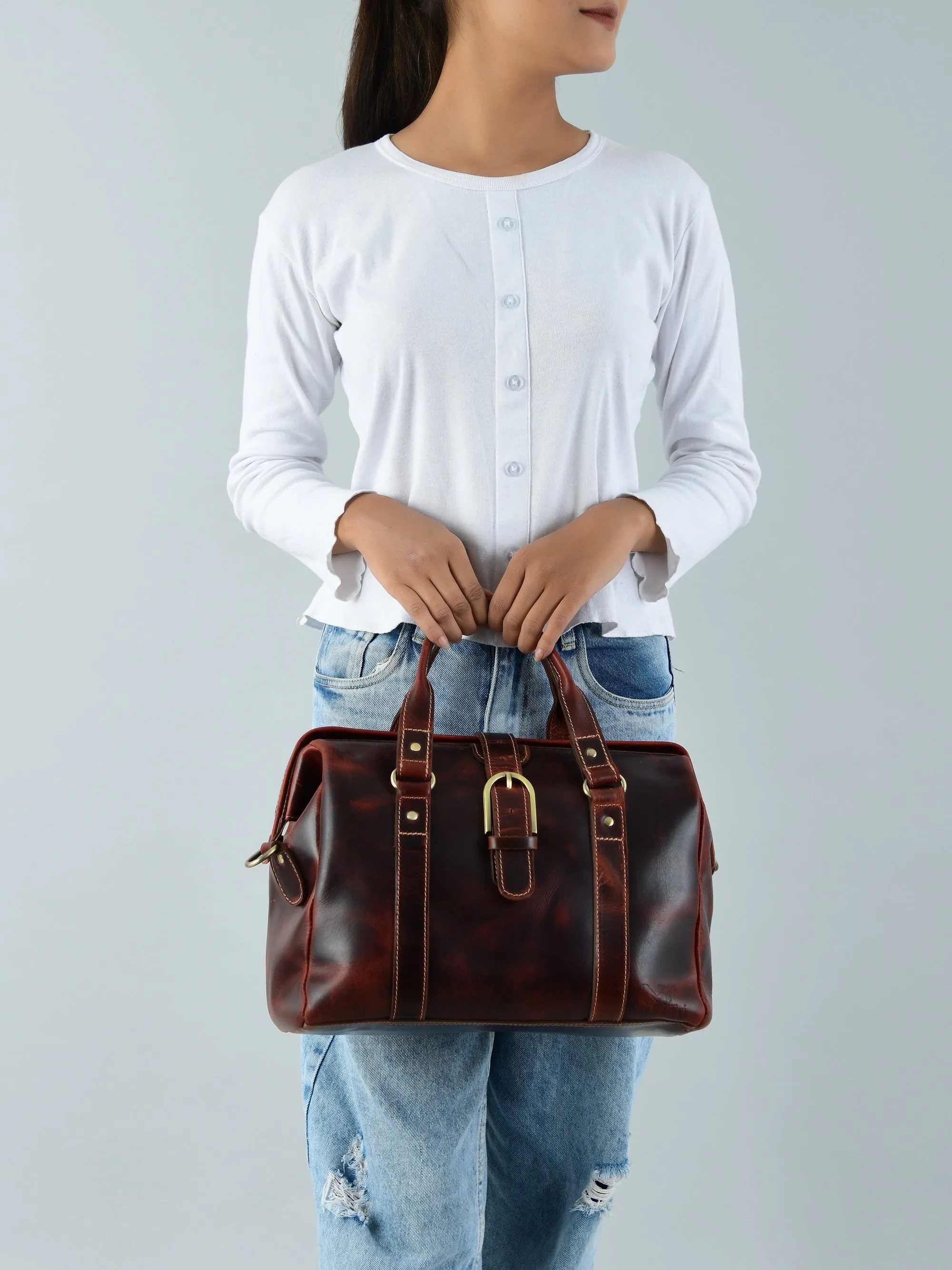 Wineberry Chic Handbag sold by Classy Leather Bags product image thumbnail 2