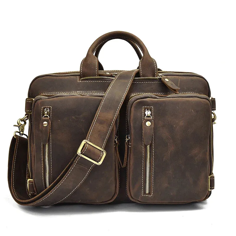 Dublin Leather Backpack Briefcase 2-in-1 sold by Classy Leather Bags