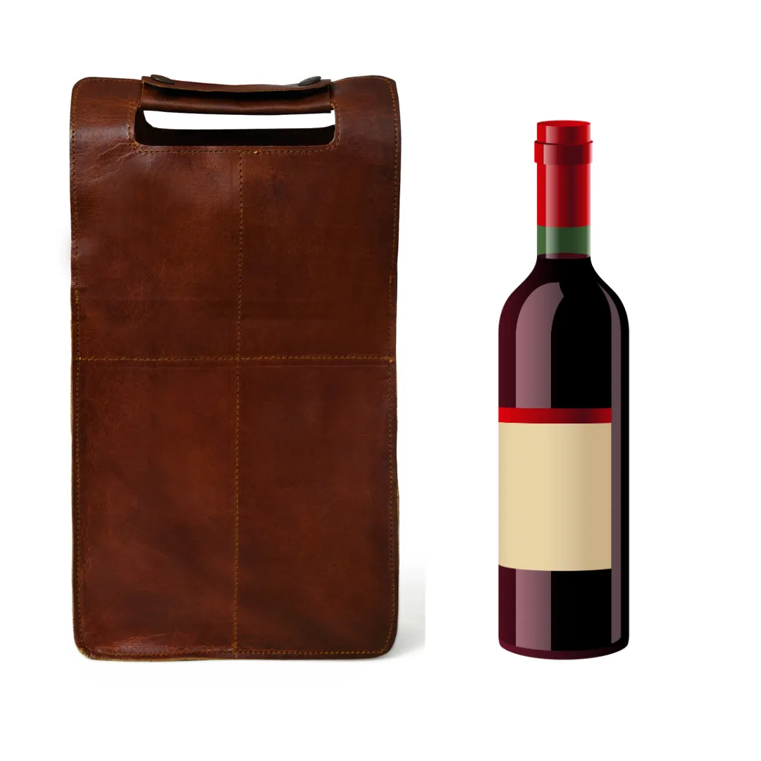 Wine Bottle Leather Cover sold by Classy Leather Bags product image thumbnail 5
