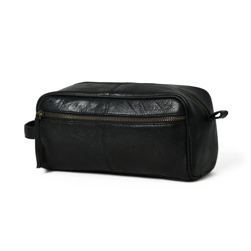 Midnight Deluxe Toiletry Bag -Single Section sold by Classy Leather Bags