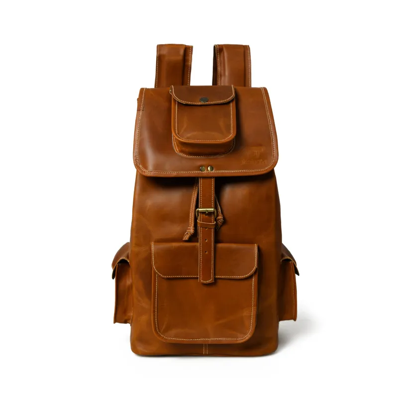 Earthtone Trekking Buffalo Backpack sold by Classy Leather Bags