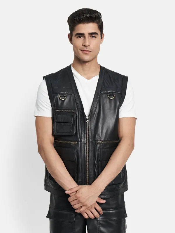 Lambskin Leather Vest sold by Classy Leather Bags
