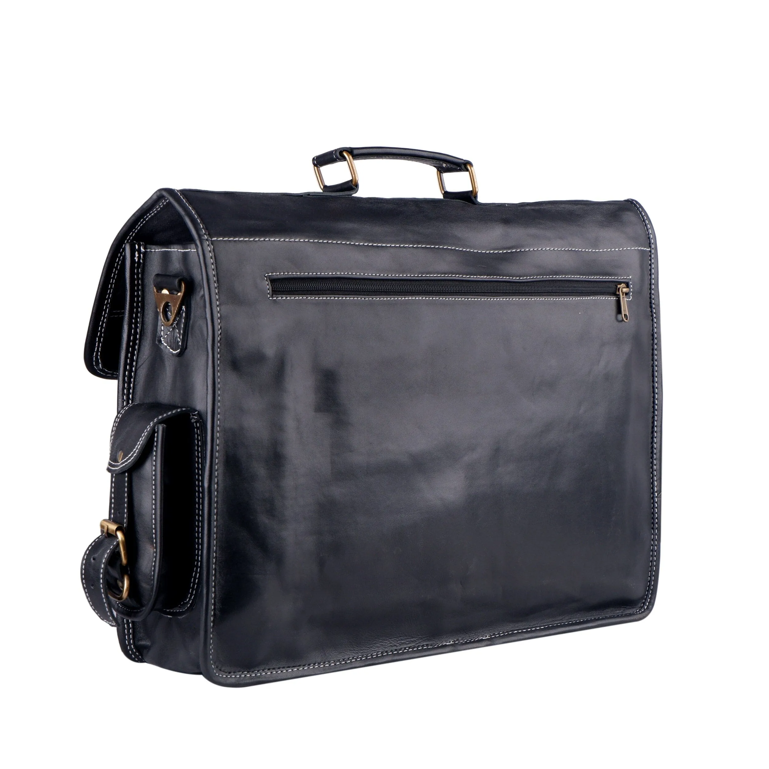 The Retro Black + FREE Toiletry Bag sold by Classy Leather Bags product image thumbnail 3