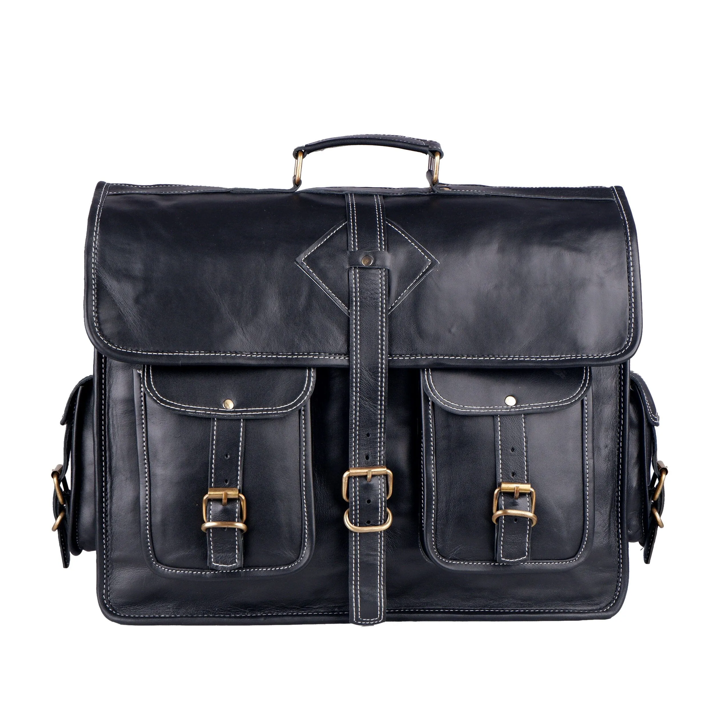 The Retro Black + FREE Toiletry Bag sold by Classy Leather Bags product image thumbnail 4
