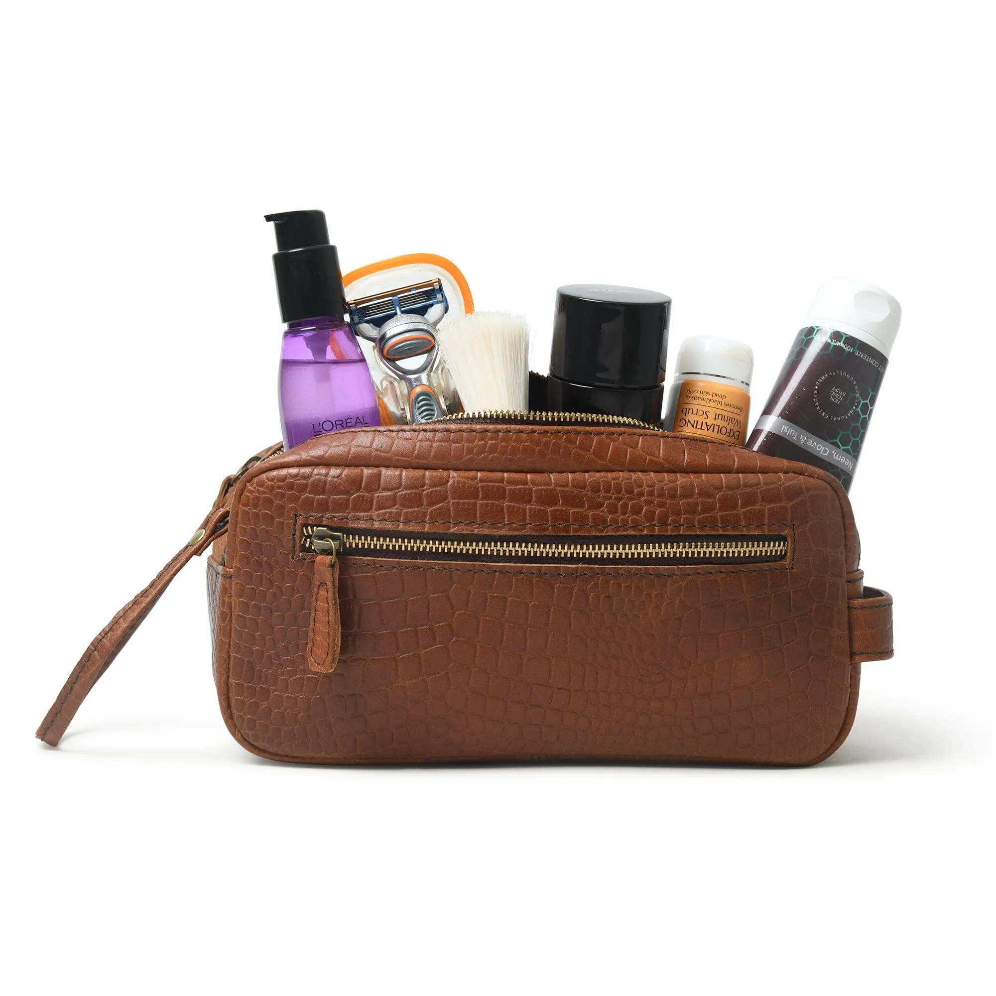 Hairon Croco Leather Toiletry Bag sold by Classy Leather Bags product image thumbnail 2