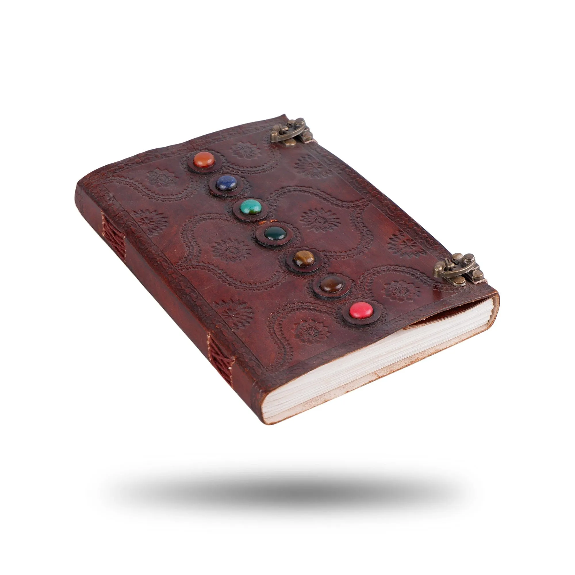 Dark Brown 7 Stones Leather Diary sold by Classy Leather Bags product image thumbnail 5