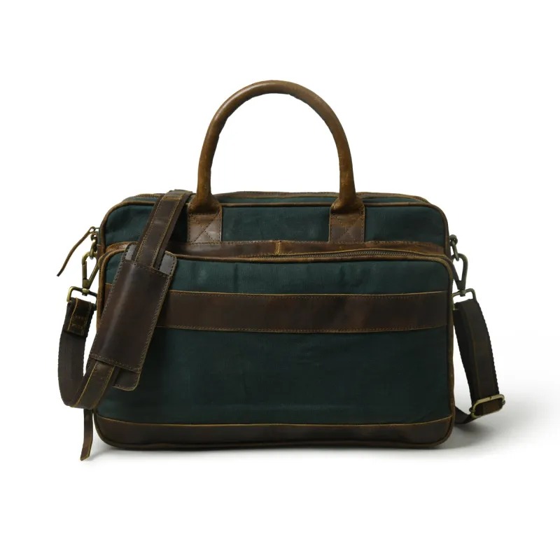 Canvas Green Briefcase sold by Classy Leather Bags