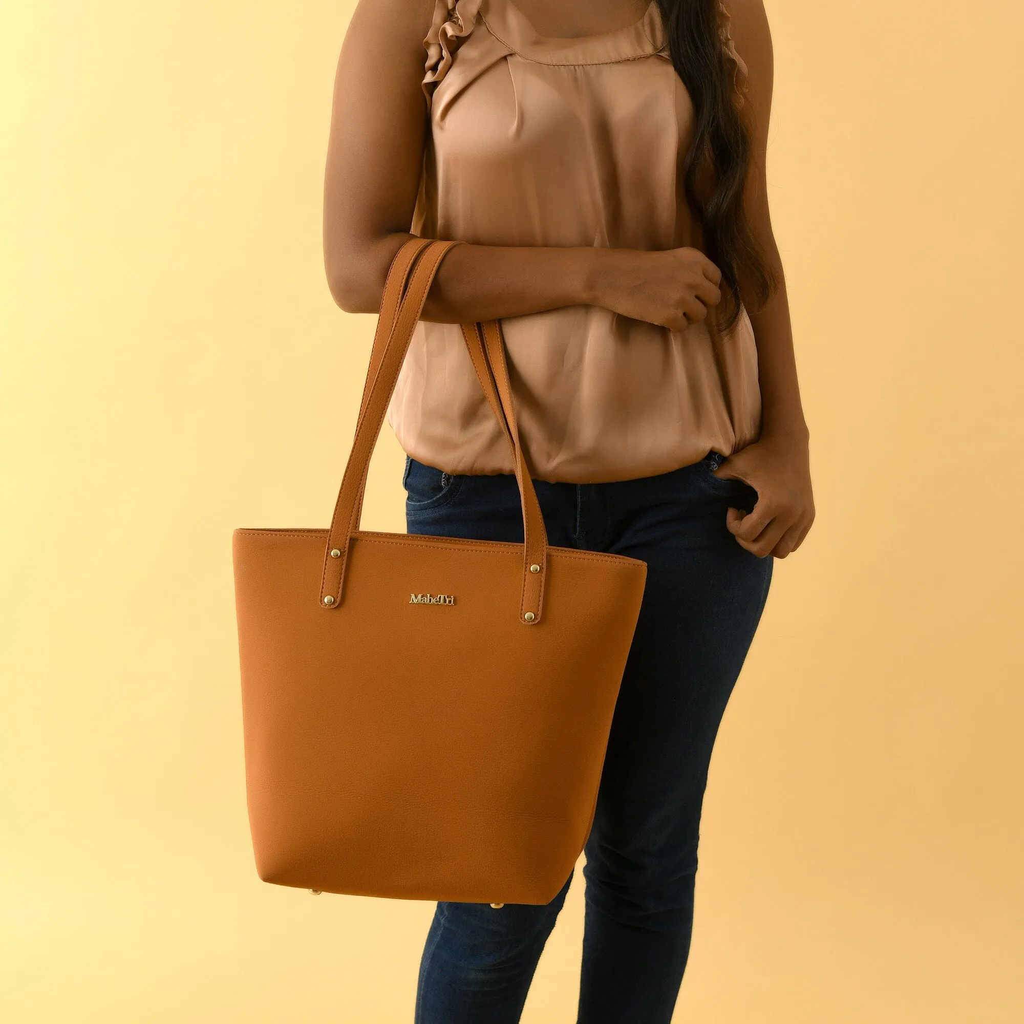 Era Vegan Leather Tote - Tan Brown sold by Classy Leather Bags product image thumbnail 2