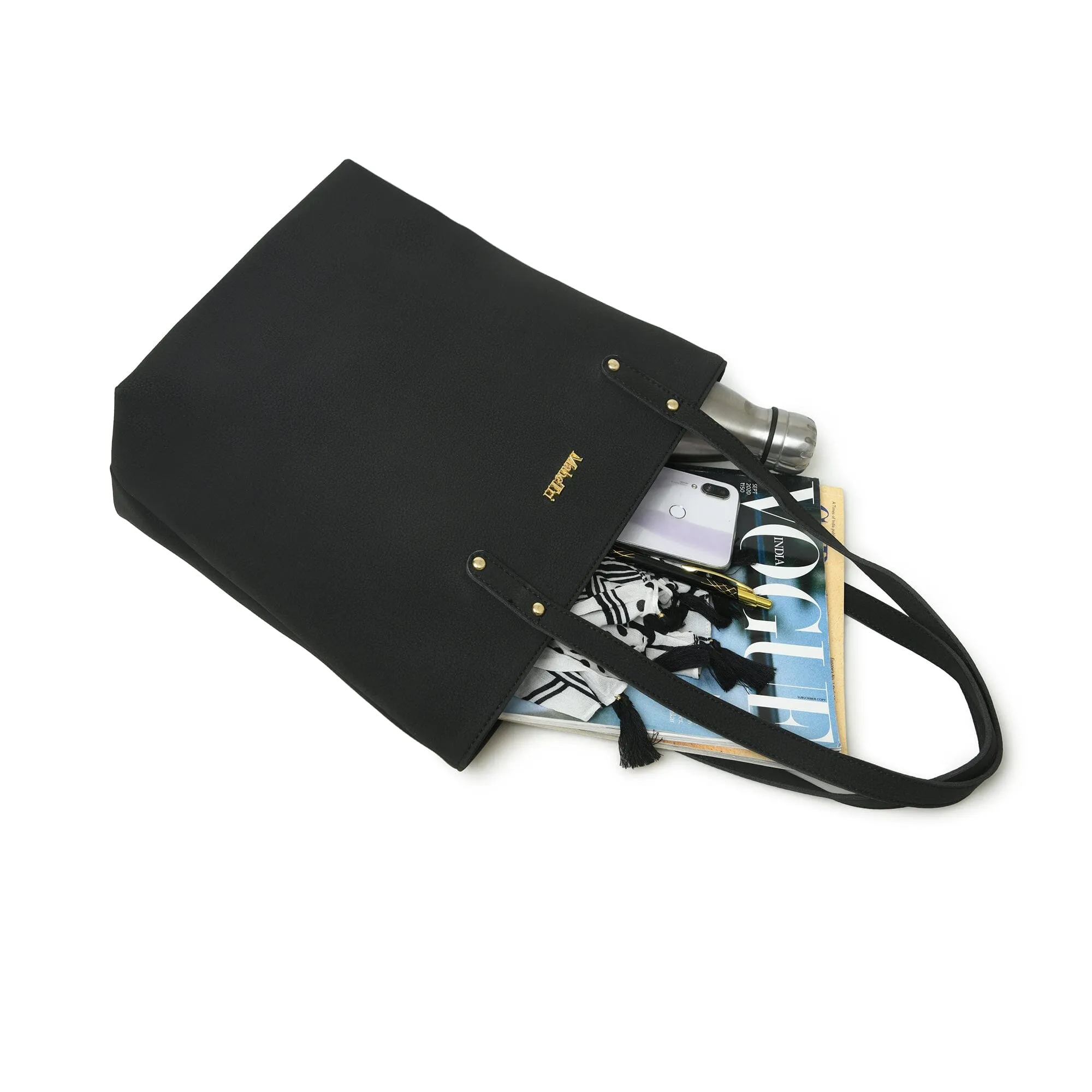 Era Vegan Leather Tote - Midnight Black sold by Classy Leather Bags product image thumbnail 3