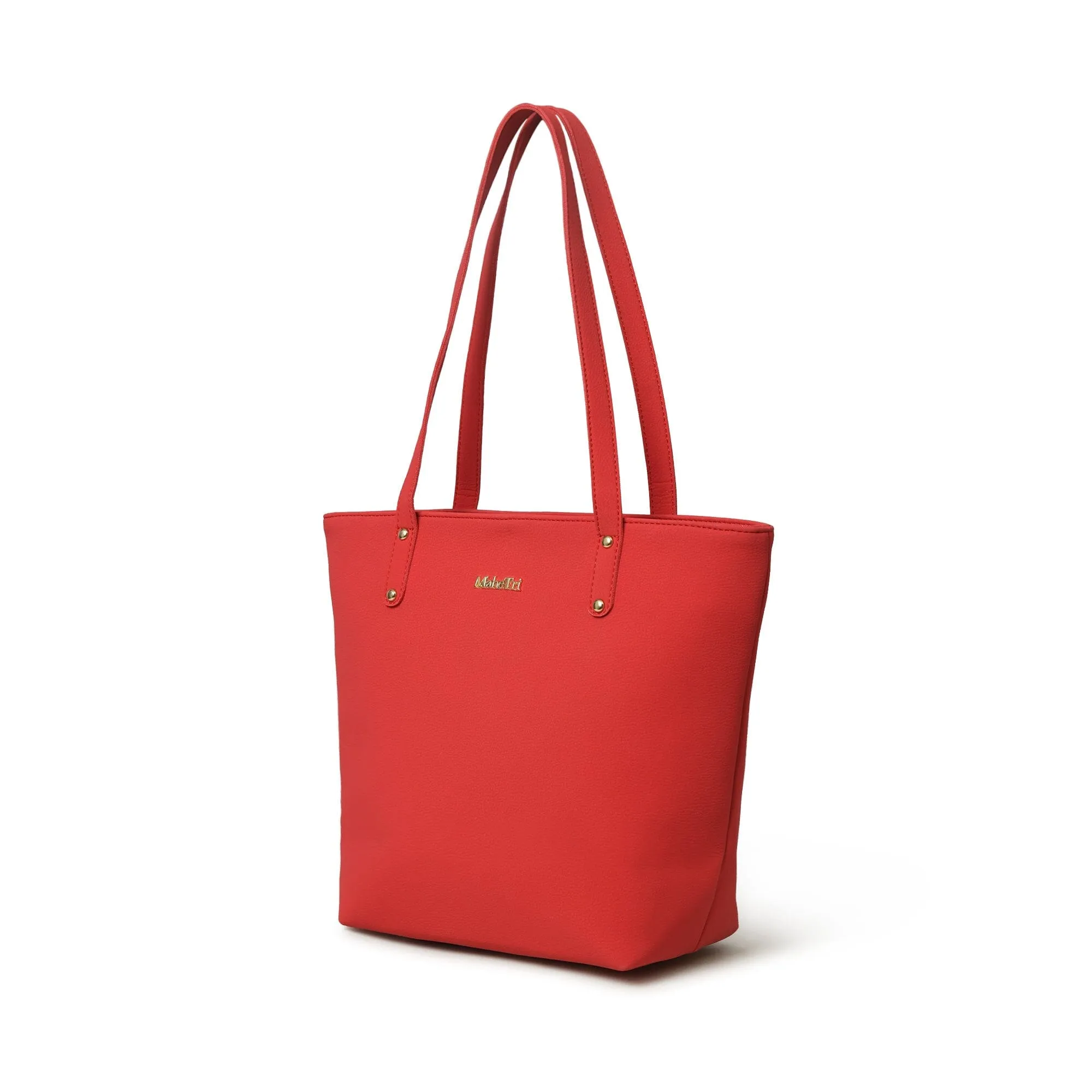 Era Vegan Leather Tote - Coral Red sold by Classy Leather Bags product image thumbnail 3