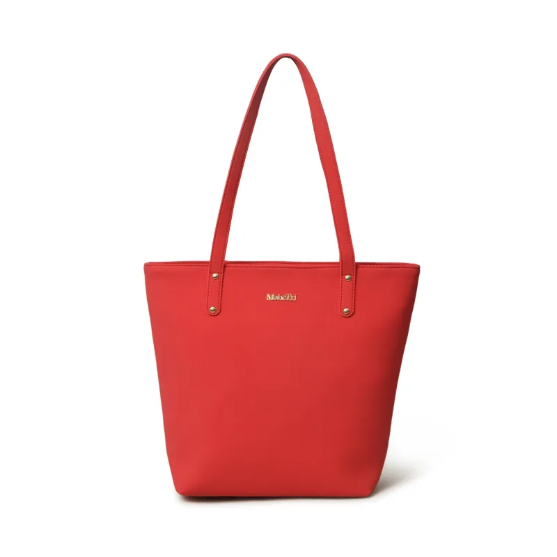 Era Vegan Leather Tote - Coral Red sold by Classy Leather Bags