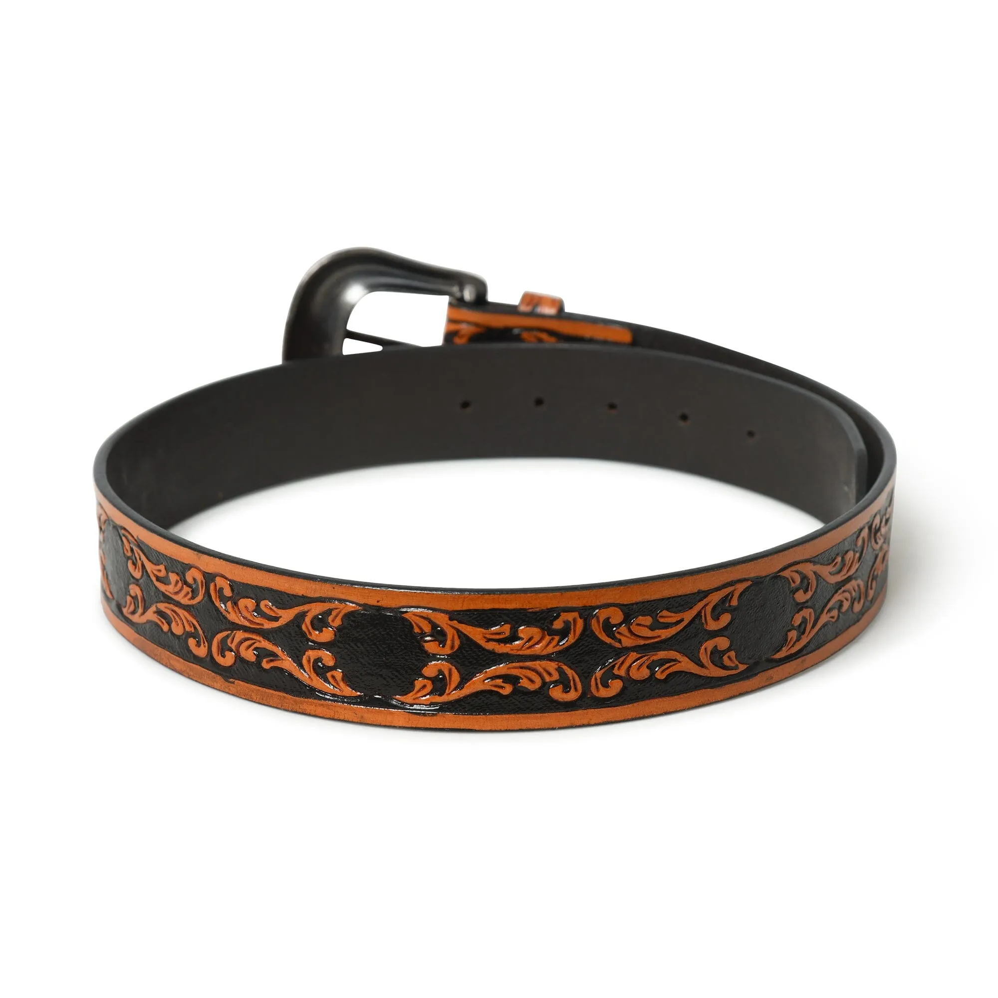 Western Cowboy Leather Belt - Black & Brown sold by Classy Leather Bags product image thumbnail 4