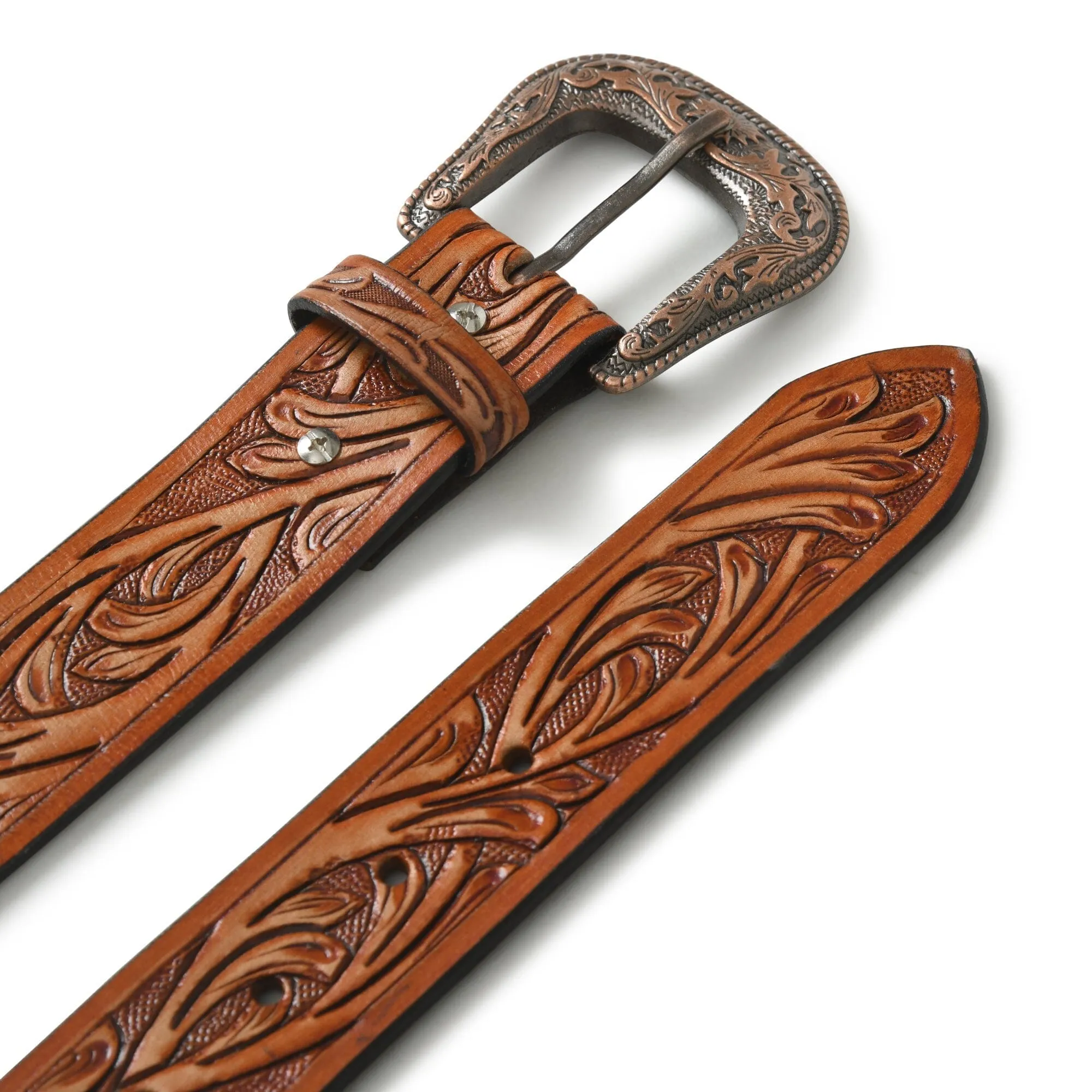 Western Cowboy Leather Belt - Brown sold by Classy Leather Bags product image thumbnail 3