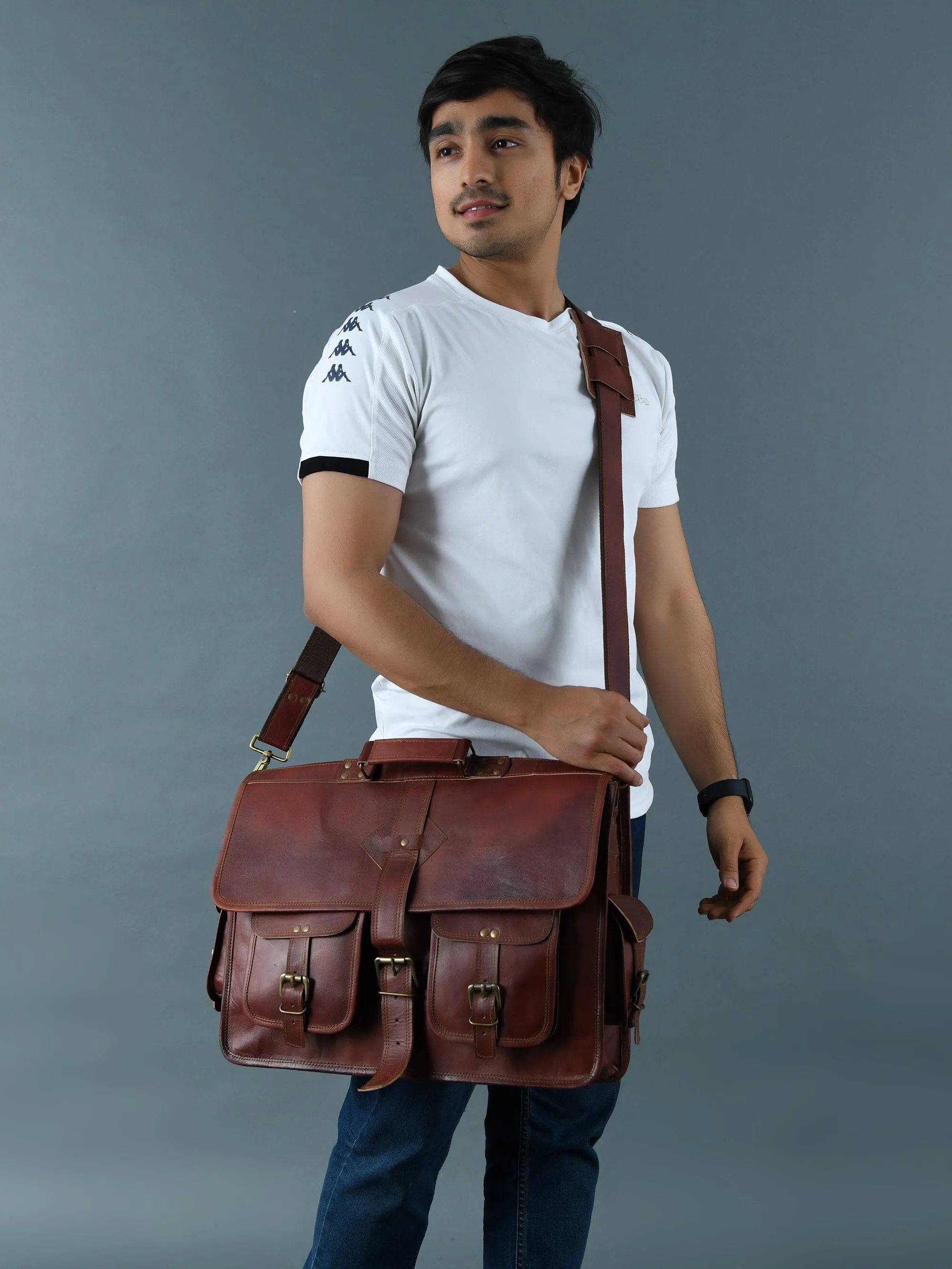 The Retro II Office Briefcase sold by Classy Leather Bags product image thumbnail 5