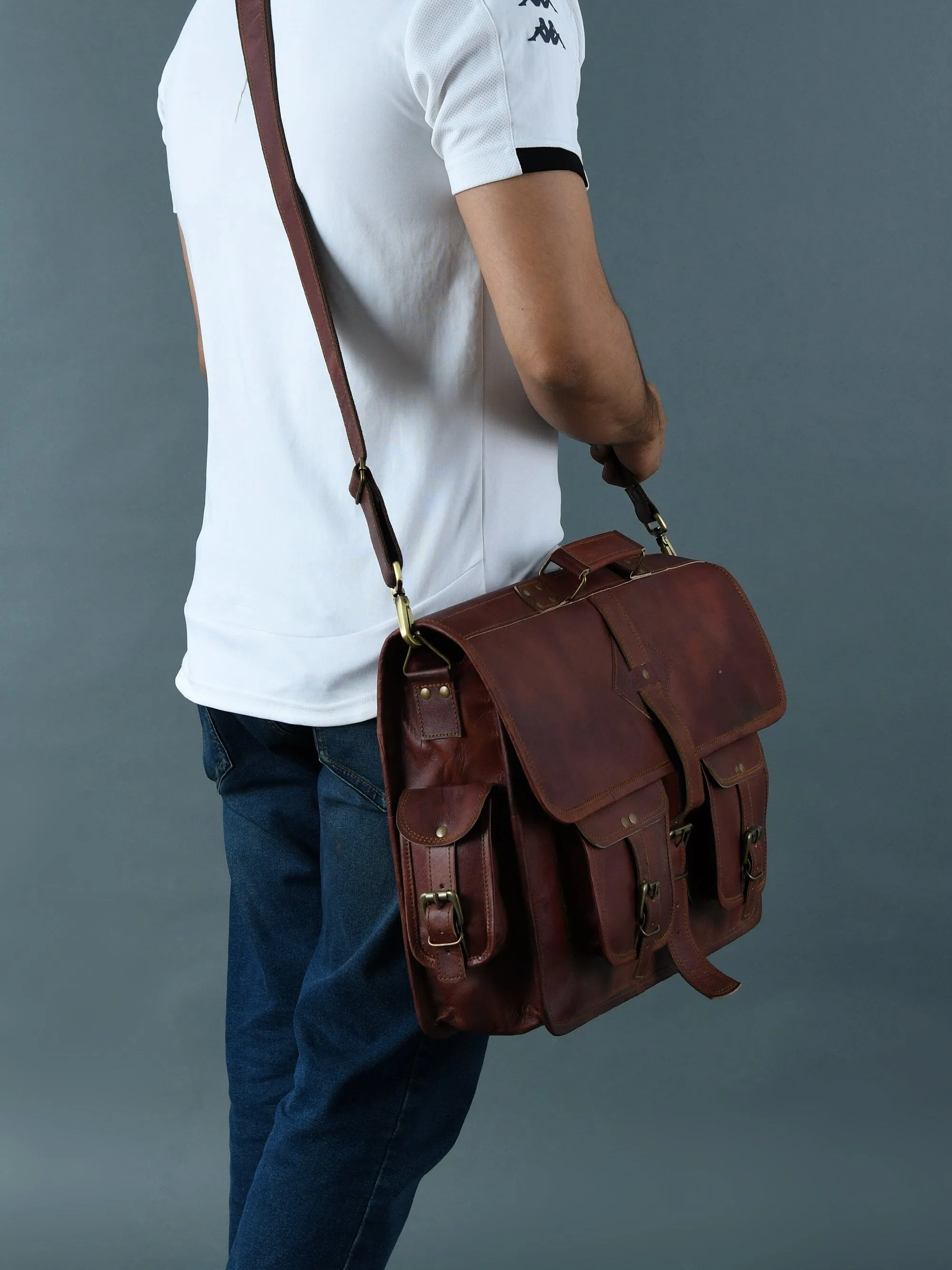 The Retro II Office Briefcase sold by Classy Leather Bags product image thumbnail 3