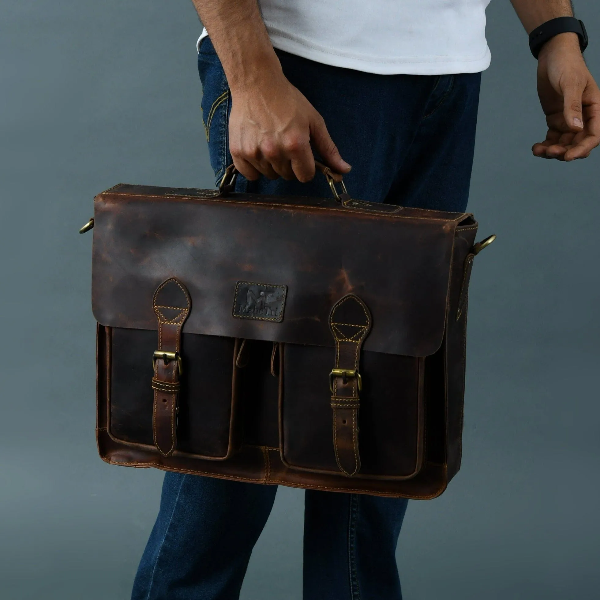 Wall Street Briefcase sold by Classy Leather Bags product image thumbnail 2