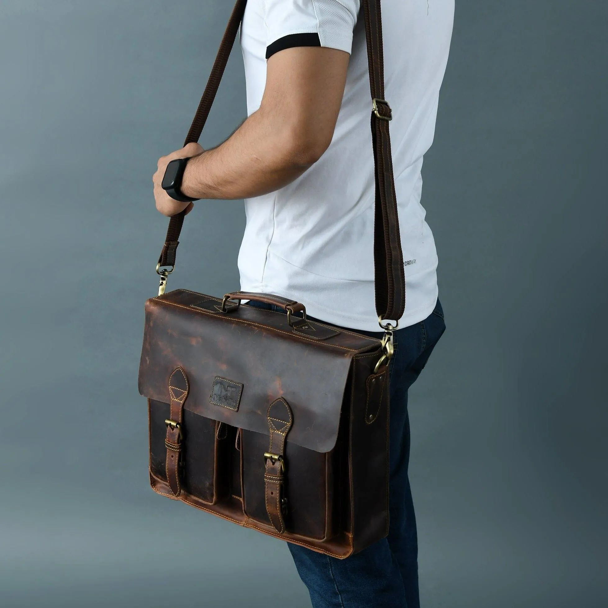 Wall Street Briefcase sold by Classy Leather Bags product image thumbnail 4